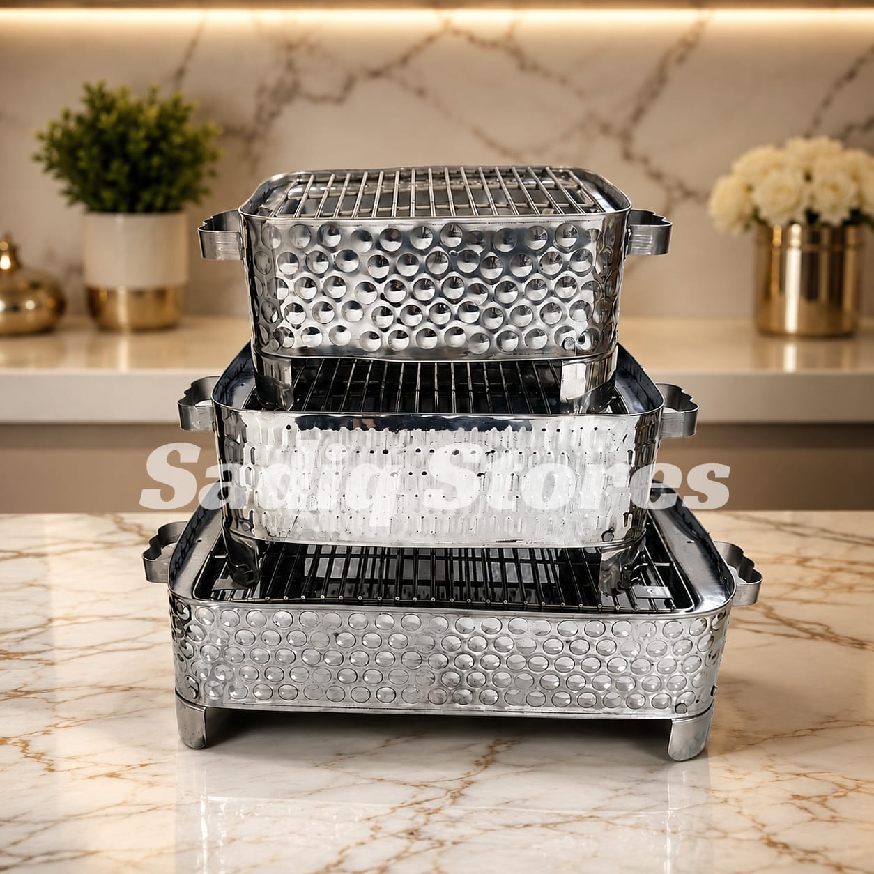 Serving Grill Silver BBQ