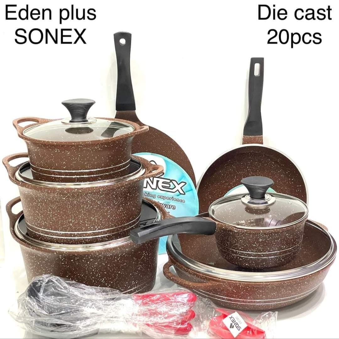 Sonex Eden Plus Die-Cast Marble coated 20-Piece Cookware Set