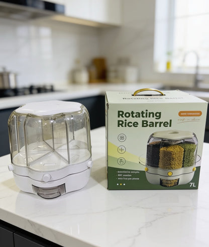 6 Grid Rotating Airtight Grain and Rice Container