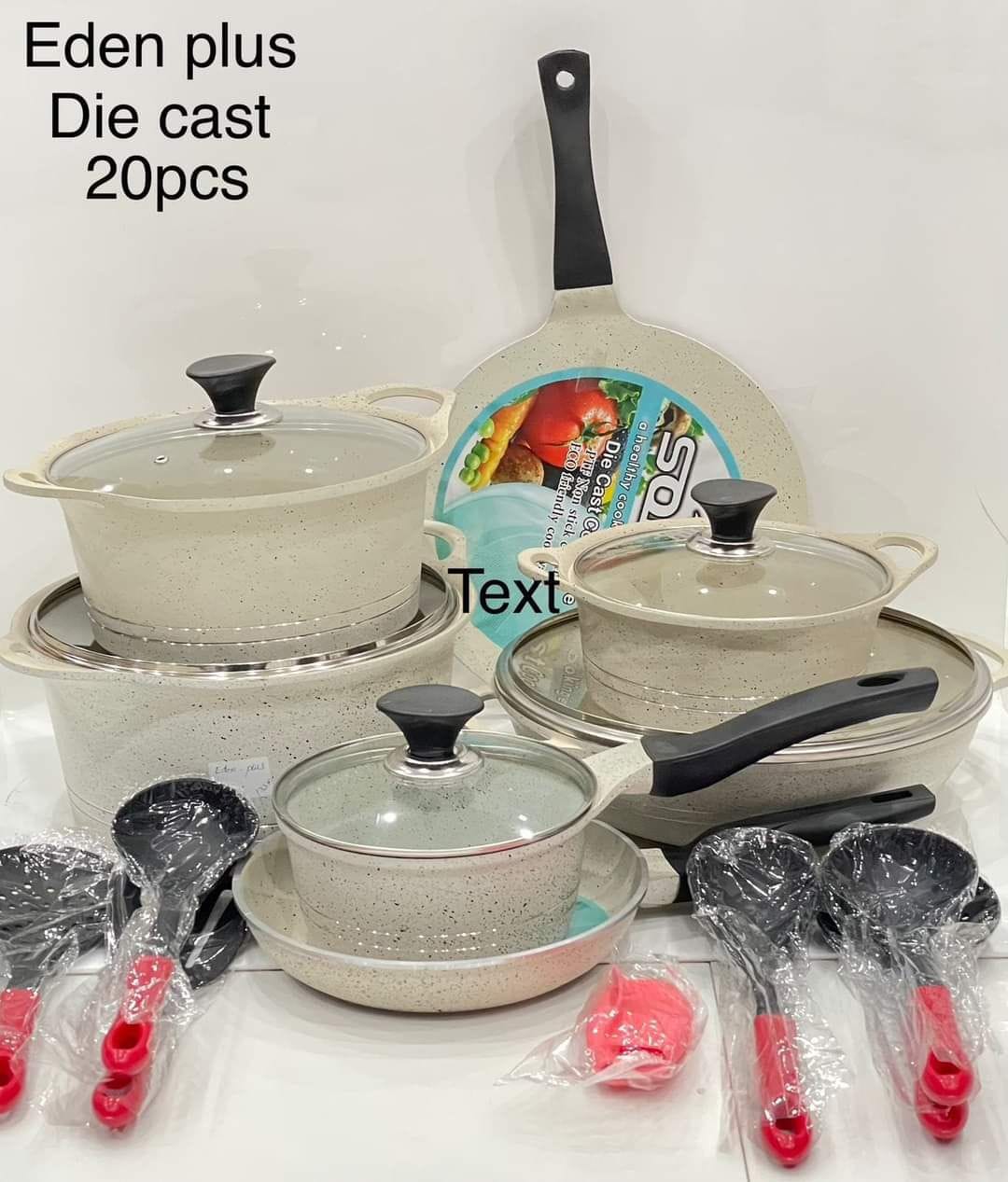 Sonex Eden Plus Die-Cast Marble coated 20-Piece Cookware Set